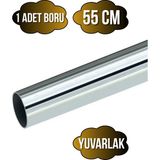mobilyap Yuvarlak Metal Askı Borusu Mobilya Askı BORUSU(YUVARLAK)(KROM)(METAL)(ÇAP:25MM) - 55cm