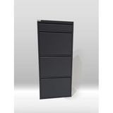 Mobilyapratik 3 + 1 Kapaklı Siyah Metal Ayakkabılık