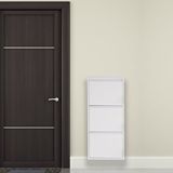 Mobilyapratik Beyaz Metal Ayakkabılık Mac3 - 3 Kapaklı - 50X15x103 H