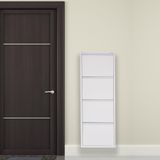 Mobilyapratik Beyaz Metal Ayakkabılık Mac4 - 4 Kapaklı - 50X15x136 H