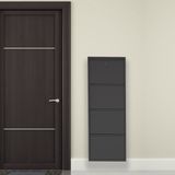 Mobilyapratik Siyah Kilitli Metal Ayakkabılık Mac4 - 4 Kapaklı - 50X15x136 H