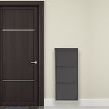 Mobilyapratik Siyah Metal Ayakkabılık Mac3 - 3 Kapaklı - 50X15x103 H
