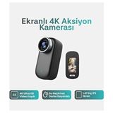 Mobilzone Mini 4K Ultra Hd Wi-Fi Aksiyon Kamerası | IP65 Su Dayanıklı | Geniş Açı - Yedek Başlıklar - Siyah