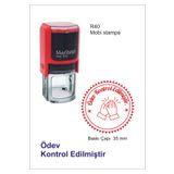 Mobistamps Öğretmen Kaşesi - Ödev Kontrol Edilmiştir Kaşe - R40 - Kırmızı