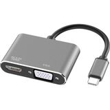 Mobitell 2in1 Type-C To Hdmı + VGA 4K Çevirici Adaptör - Gri