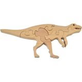 Mobitell Masif Kayın Ağacı Eğitici Ahşap Dino Yapboz