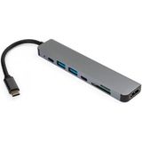 Mobitell Type-C Hub 7in1 Hdmı 2x USB 3.0 Sd Tf Çevirici Adaptör - Gri