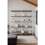 Mobitopya Bd Nilamu Antrasit 150 Cm Kitaplık, Organizer, Ofis, Ev, 5 Raflı Kitaplık 150*170*34 Cm