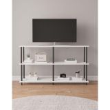 Mobitopya Çevir Kur 150 Cm Beyaz Raflı Tv Sehpası, Tv Ünitesi 150*75*29 Cm