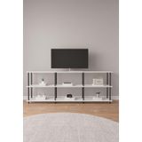 Mobitopya Çevir Kur 200 Cm Beyaz Raflı Tv Sehpası, Tv Ünitesi 200*71*29 Cm