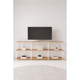 Mobitopya Çevir Kur 200 cm Raflı Tv Sehpası, Tv Ünitesi Atlantik Çam Bd