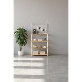 Mobitopya Çevir Kur A.çam Bd, 4 Raflı Kahve Köşesi Dolabı, Mutfak Standı, Mutfak Düzenleyici 71*170*35 cm - Atlantik Çam - Aytaşı