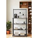 Mobitopya Çevir Kur Antrasit, 4 Raflı Kahve Köşesi Dolabı, Mutfak Standı, Mutfak Düzenleyici 71*170*35 cm