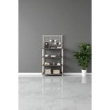 Mobitopya Çevir Kur Antrasit Bd, 4 Raflı Kahve Köşesi Dolabı, Mutfak Standı, Mutfak Düzenleyici 71*170*35 cm - Atlantik Çam - Antrasit
