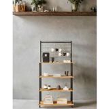 Mobitopya Çevir Kur Atlantik Çam, 4 Raflı Kahve Köşesi Dolabı, Mutfak Standı, Mutfak Düzenleyici 71*167*35 Cm