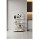 Mobitopya Çevir Kur Beyaz Bd, 4 Raflı Kahve Köşesi Dolabı, Mutfak Standı, Mutfak Düzenleyici 71*170*35 cm - Beyaz - Cordoba