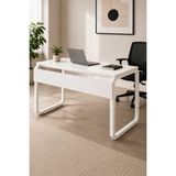 Mobitopya Metal Ayaklı Çalışma Masası- Bilgisayar Masası- Modern Ofis Masası- Gamer MASASI140X50X72 cm - Beyaz