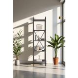 Mobitopya Nilamu Antrasit 45 Cm Kitaplık, Metal Aksamlı, Organizer, Ofis, 45*170*34