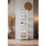 Mobitopya Nilamu Beyaz 45 Cm Kitaplık, Metal Aksamlı, Organizer, Ofis, 45*170*34 Cm