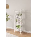 Mobitopya Nilamu Beyaz B.d, 4 Raflı, Metal Aksamlı, Kitaplık, Organizer, Ofis, Ev, Dekoratif 45*135*30 Cm