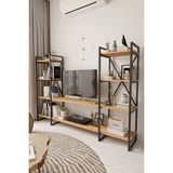 Mobitopya Nilamu Tv Ünitesi 200 cm / Metal Aksamlı / Açık Raf / Kitaplık / Organizer / Ofis / Ev / Salon / Tv Sehpası / Dekoratif - Çam