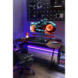 Mobitopya Profesyonel Oyuncu Masası Antrasit - RGB LEDLİ - Bilgisayar Masası - Gamer - Çalışma Masası - 140*75*70 cm