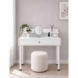 MOBİX HOME MK078 Metal Ayaklı Makyaj Masası Çekmeceli Beyaz