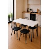 Mobix Home MK62 60X120 Metal Ayaklı Mutfak Masası,yemek Masası,balkon Masası Beyaz