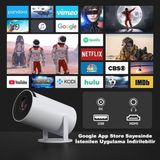 Mobixom Taşınılabilir Projeksiyon Projektör cihazı Mini Projektör LED Projektör 4K Projektör Projeksiyon Cihazı Mini Projeksiyon cihazı - Beyaz