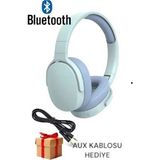 Mobixom Yeni Nesil Şık Ergonomik Tasarım Extra Bass Kablosuz Bluetooth Mikrofonlu Spor Kulaklık - Mavi