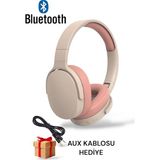 Mobixom Yeni Nesil Şık Ergonomik Tasarım Extra Bass Kablosuz Bluetooth Mikrofonlu Spor Kulaklık - Pembe