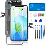Mobkitfp iPhone X Ekran Yedek 5,8 inç (5,8 inç), LCD Dijitalleştirici Ekran, 3D Touch ve Face ID ile, A1865, A1901, A1902, Suya Dayanıklı Yapıştırıcı + Sertleştirilmiş Cam + Onarım Aleti