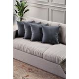 Mobpazar 4 Adet Kırlent Kılıfı Soho Antrasit Renk 43x43 cm 4 Adet