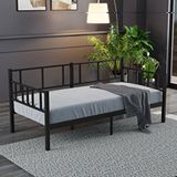 Mobpazar Daybed 90x200 Cm, Doruk Daybed Metal Karyola, Sedir Karyola, Siyah Renk