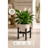 Mobpazar Saksı Sehpası Dekoratif Metal Çiçek Standı Paslanmaz 26 cm Saksılık
