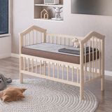 Mobpazar Tiny Bamboo Bebek Yatağı 60 x 120 cm 10 cm Yükseklik Bambu Malzeme ile Ortopedik Destek - 60 x 120 x 10 cm - Beyaz - Kahverengi