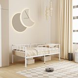 Mobpazar Zenit Metal Karyola Beyaz Korkuluklu Karyola, Daybed