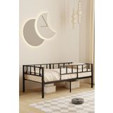 Mobpazar Zenit Metal Karyola Siyah, Korkuluklu Karyola, Daybed, Ölçü Seçenekli