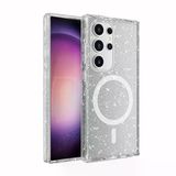 Moby Shop Samsung Galaxy S24 Ultra Kılıf Şeffaf Simli Ve Magsafe Özellikli Şık Dazzle Premium Sert Silikon Kapak