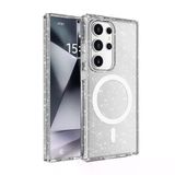 Moby Shop Samsung Galaxy S25 Ultra Kılıf Şeffaf Simli Ve Magsafe Özellikli Şık Dazzle Premium Sert Silikon Kapak