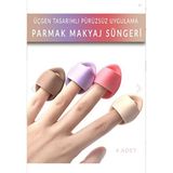 Moc Allure Parmak Makyaj Süngeri - Mini Puf Kapatıcı Pudra Süngeri 4 Adet Çok Renkli Cilt Dostu Kullanım