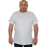 Moc Grande 11100 Büyük Beden Basic Beyaz Erkek T-shirt