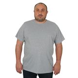 Moc Grande 11100 Büyük Beden Basic Gri Melanj Erkek T-shirt