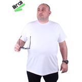 Moc Grande 11160 Büyük Beden Basic Beyaz Erkek T-shirt