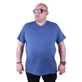 Moc Grande 11170 Büyük Beden Basic İndigo Erkek T-shirt