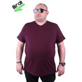 Moc Grande 11170 Büyük Beden Basic Mürdüm Erkek T-shirt