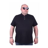 Moc Grande 11501 Büyük Beden Basic Siyah Erkek T-shirt