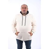 Moc Grande 11700 Bej Melanj Büyük Beden Basic Kapüşonlu Erkek Sweatshirt