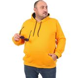Moc Grande 11700 Hardal Büyük Beden Basic Kapüşonlu Erkek Sweatshirt