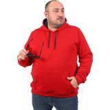 Moc Grande 11700 Kırmızı Büyük Beden Basic Kapüşonlu Erkek Sweatshirt